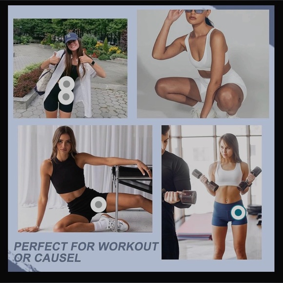 NWOT CAMPSNAIL Biker Shorts w/ Pockets  High Waisted Workout Spandex Yoga Shorts - Picture 6 of 10